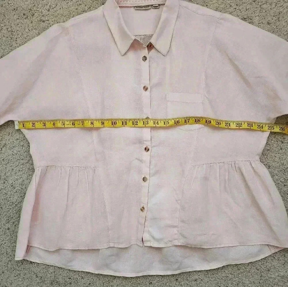 Anthropologie Holding Horses McKenzie Linen Blouse Pink Size XS - Picture 9 of 11